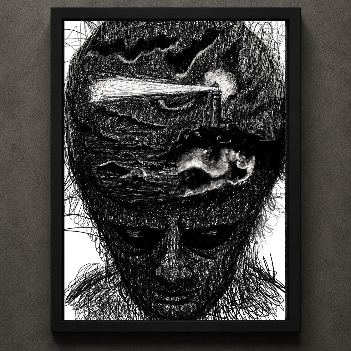 Hope art print by Heatdeath from the Inner Landscapes Collection featuring a surreal contemporary illustration for alternative wall décor and modern gothic interiors.