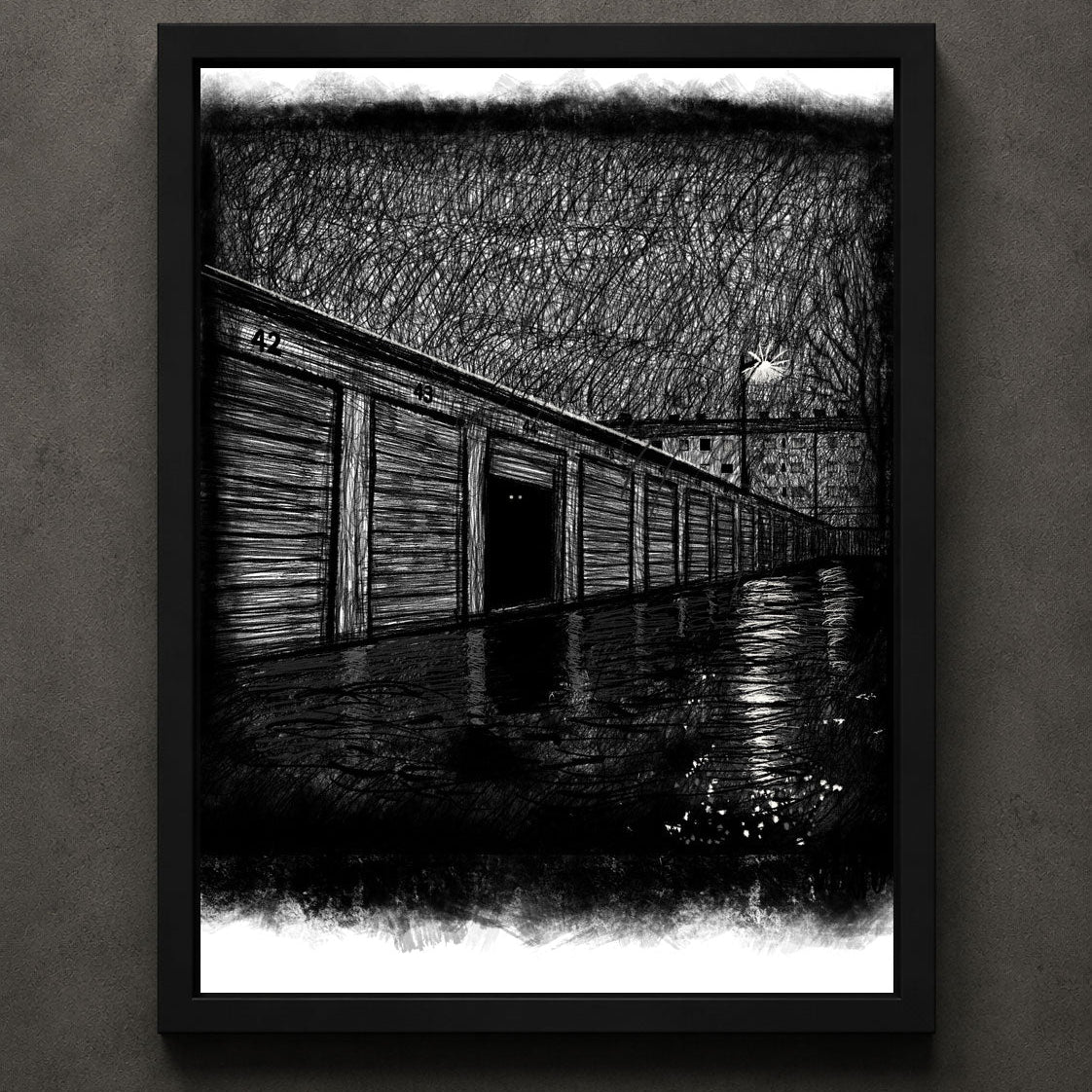 Presence fine art print by Heatdeath from the Echoes Collection featuring an atmospheric gothic illustration for alternative wall décor and dark interiors.